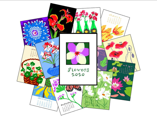 Flowers 2021 calendar - with frame