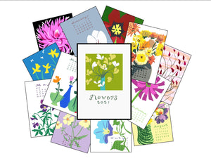 Flowers 2021 calendar - with frame