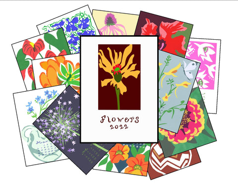 2022 Flowers Calendar with frame